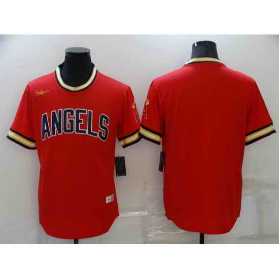 Men Los Angeles Angels Blank Red Cool Base Stitched jersey